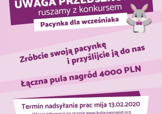 Ogólnopolski Konkurs dla przedszkoli Pacynka dla Wcześniaka